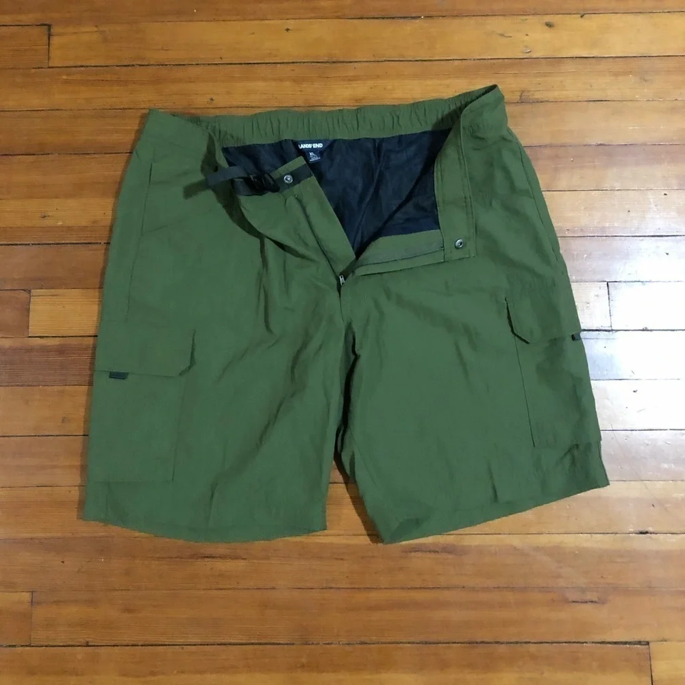 LANDS’ END Men’s Quick Dry Swim Ming green size XL